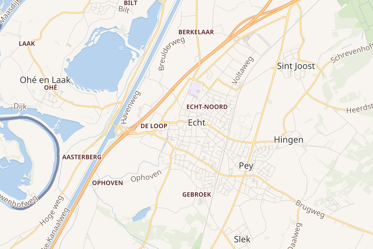 Kaart van Echt en Midden-Limburg — werkgebied van My Potency Cleaning