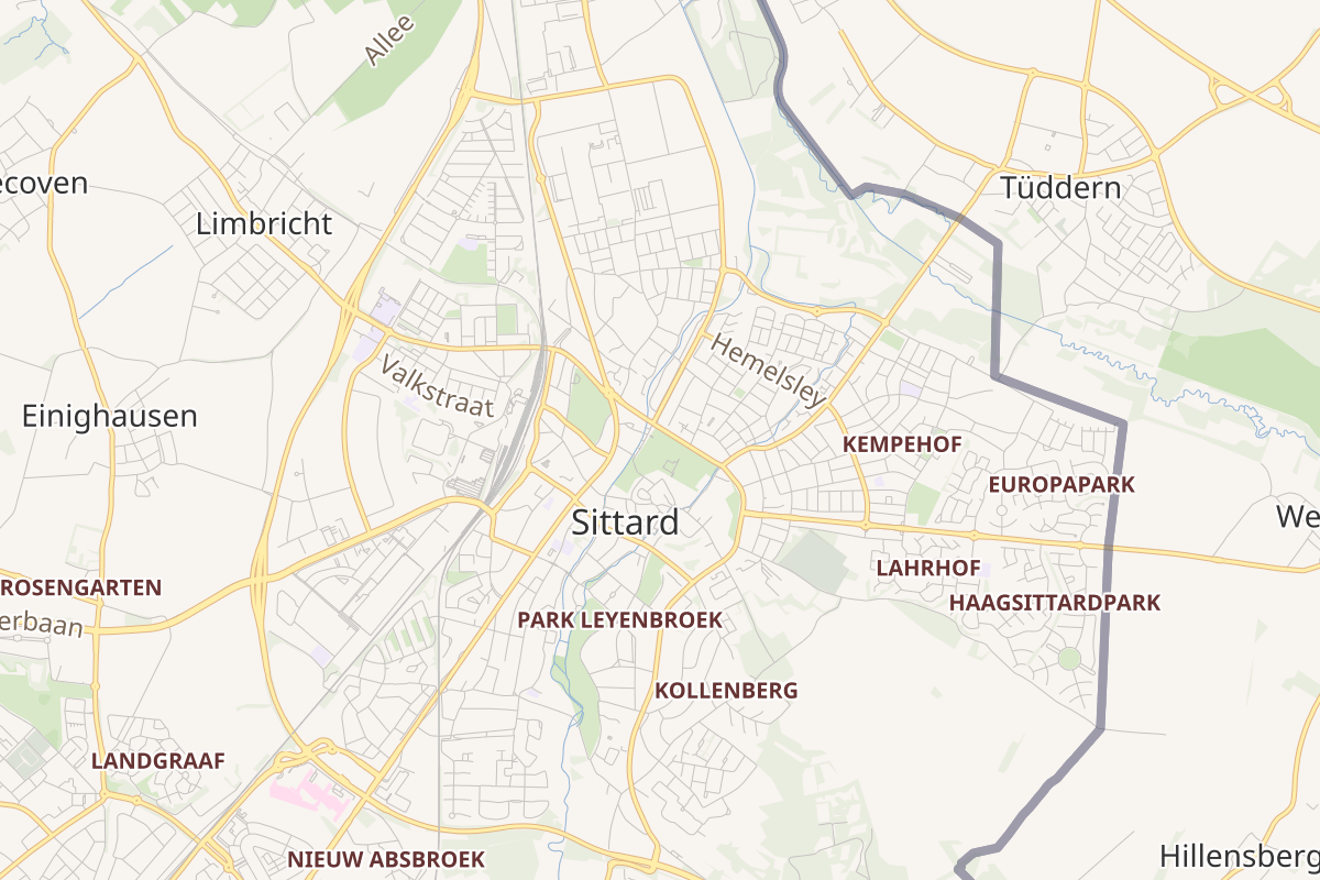 Kaart van Sittard en omgeving — werkgebied van My Potency Cleaning
